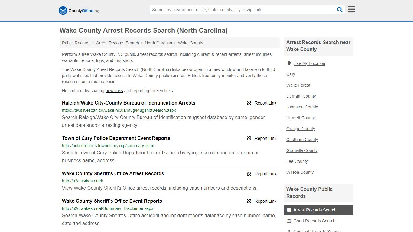 Arrest Records Search - Wake County, NC (Arrests & Mugshots)